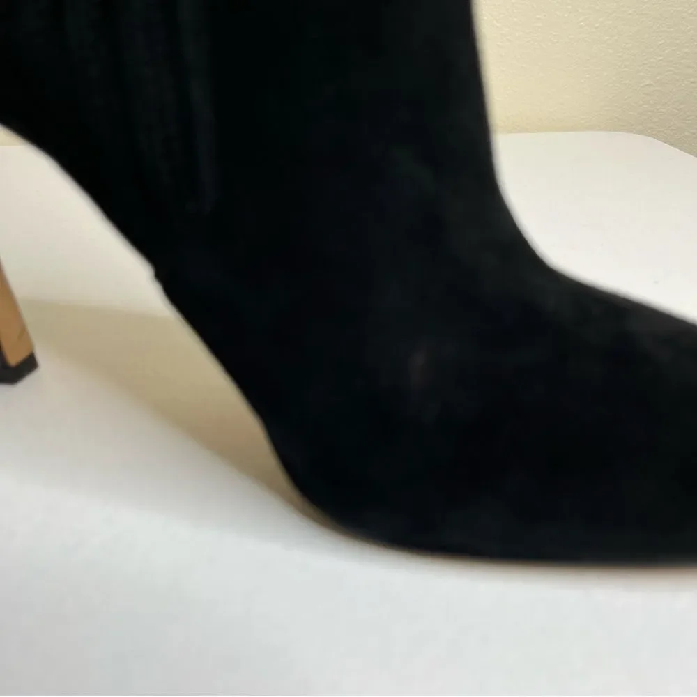 Vince Camuto Black Talanna Bootie Suede Leather Squared Toe Pull On Women 9